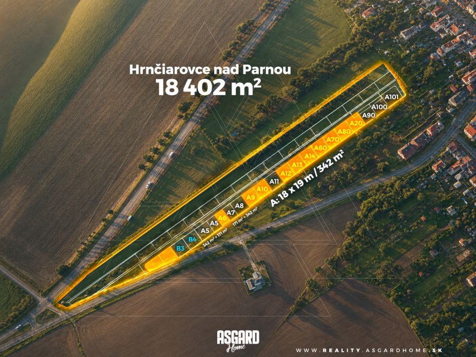 Pozemky s možnosťou stavby domov a záhrady 2km od Trnavy